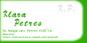 klara petres business card